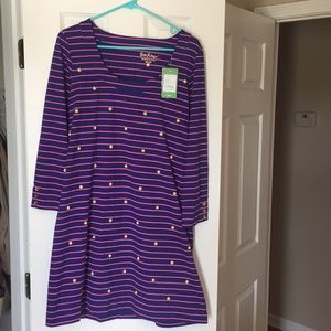 Lilly Pulitzer Merrit Dress True Blue Palm Stripe